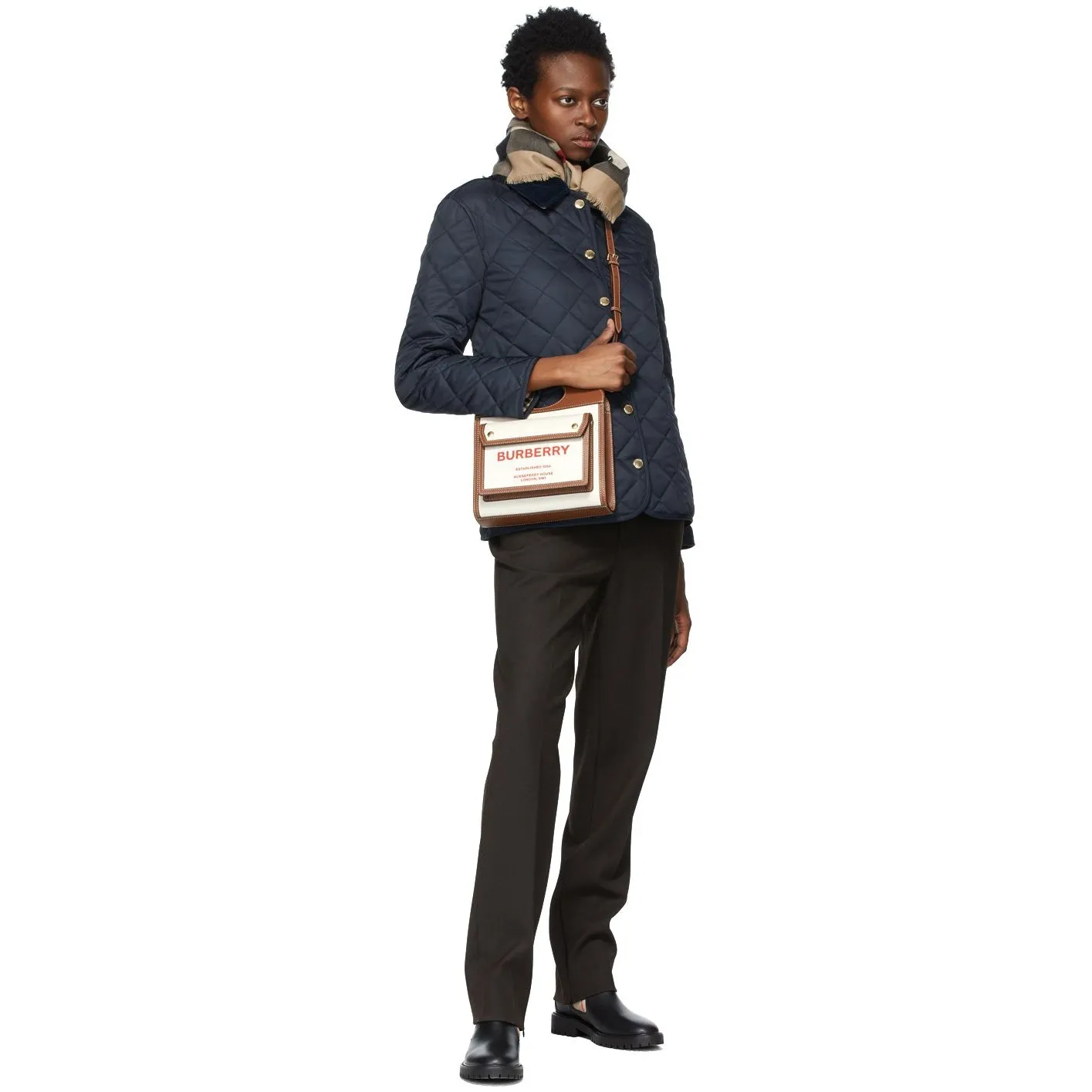 Burberry Beige Lightweight Cashmere Check Scarf