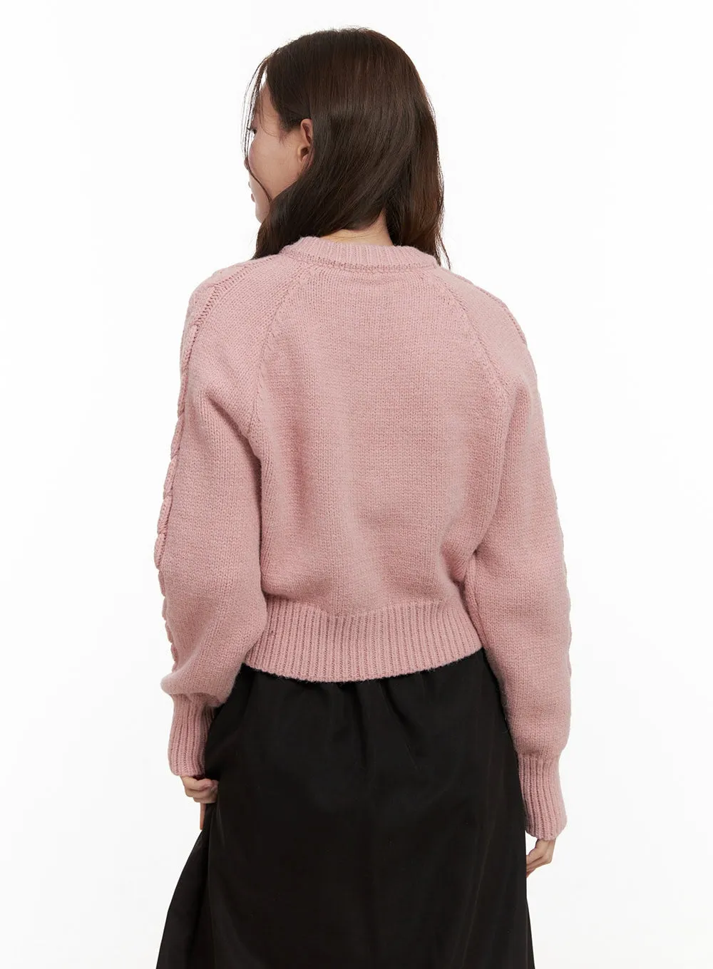 Cable Knit Buttoned Cardigan OD403
