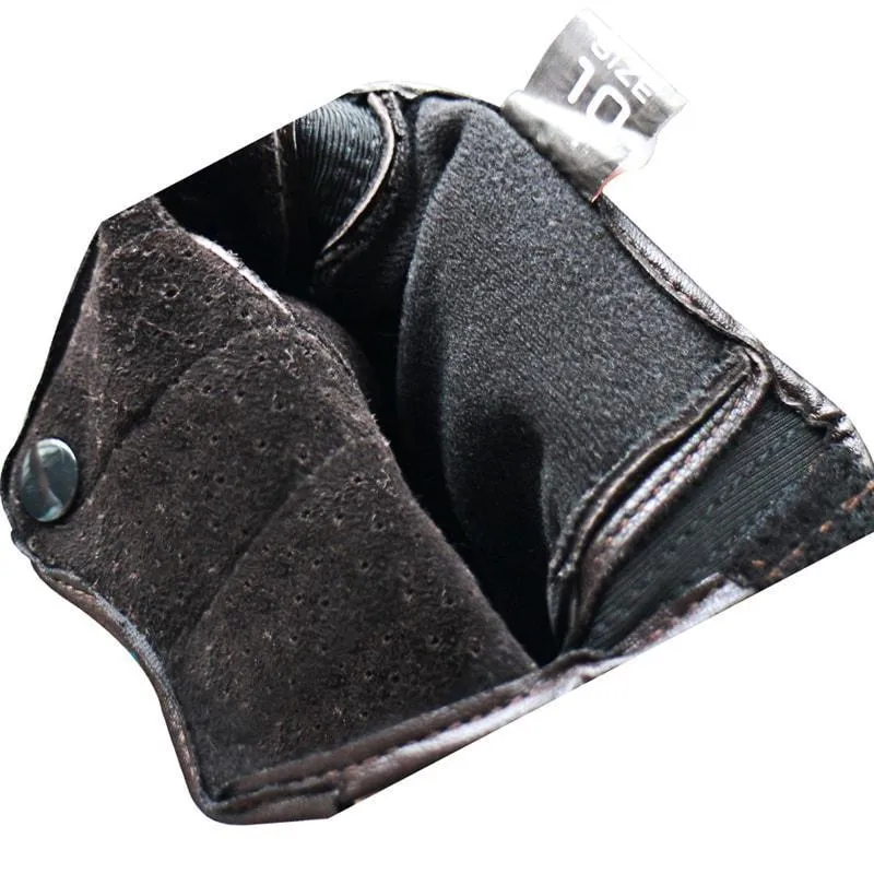 Carbon Armor Brown Leather Biker Gloves