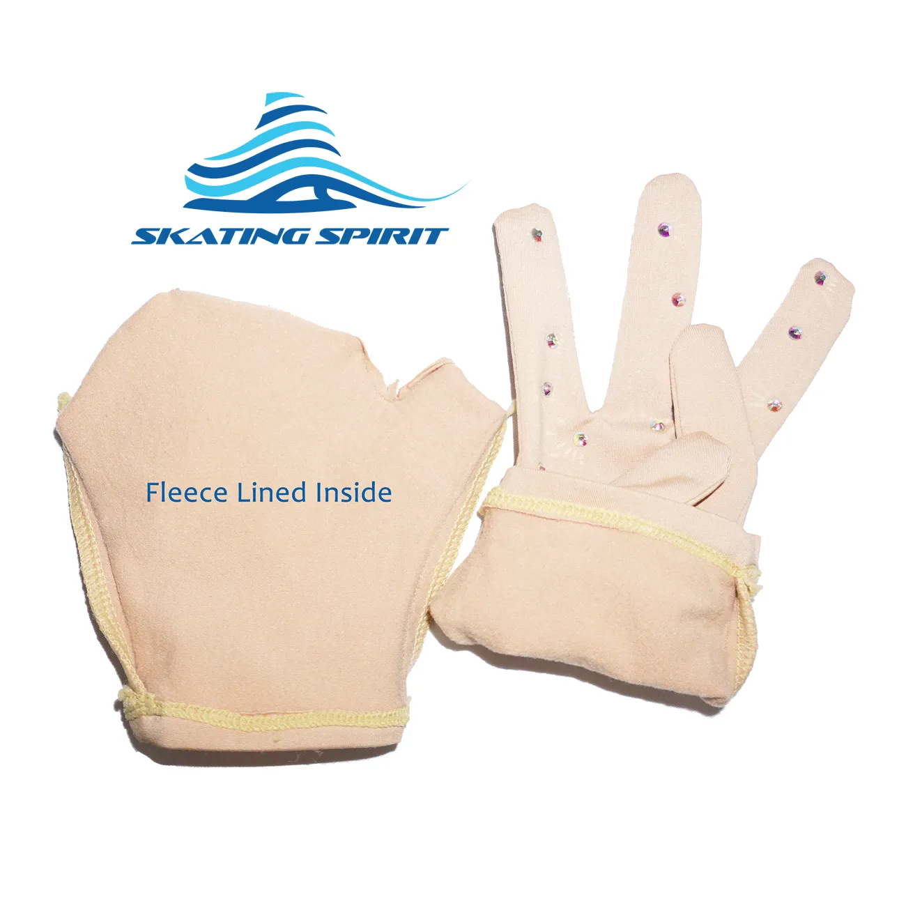 Figure Skating and Dancing Performance Gloves - With Rhinestone Decoration
