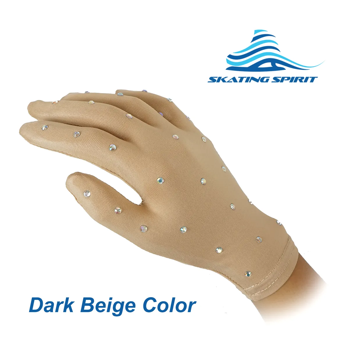 Figure Skating and Dancing Performance Gloves - With Rhinestone Decoration