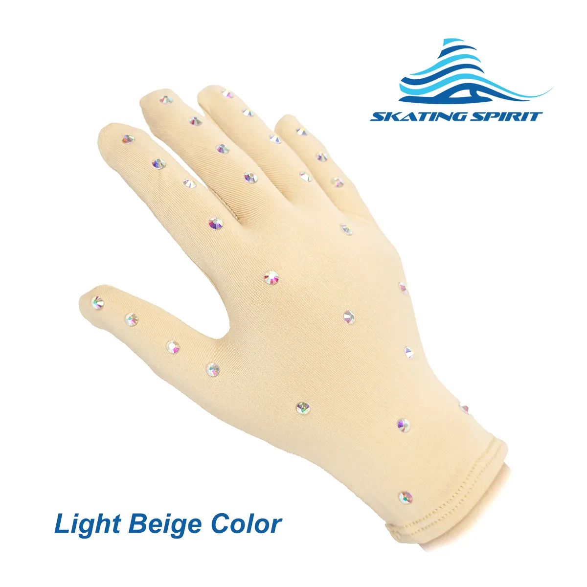 Figure Skating and Dancing Performance Gloves - With Rhinestone Decoration