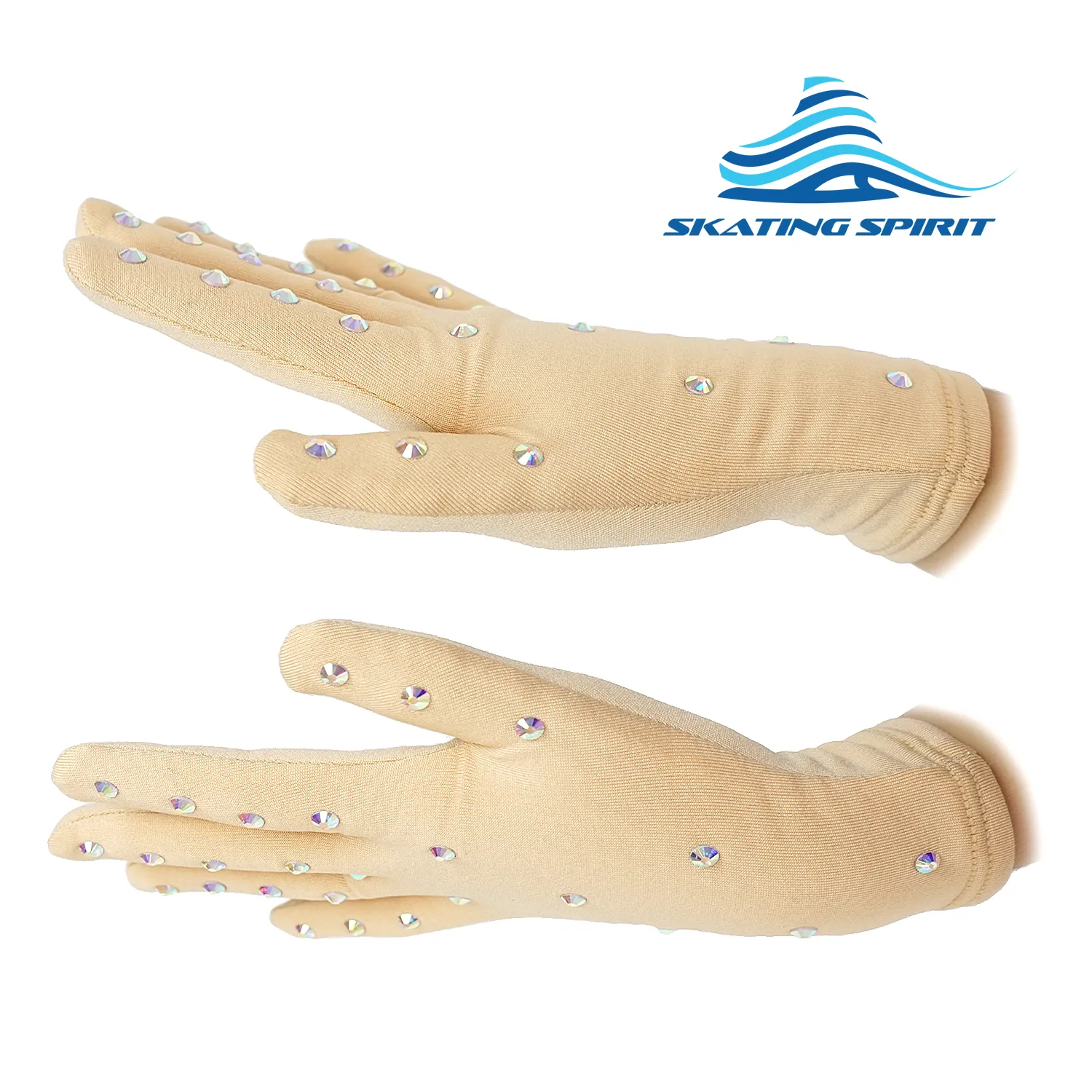 Figure Skating and Dancing Performance Gloves - With Rhinestone Decoration