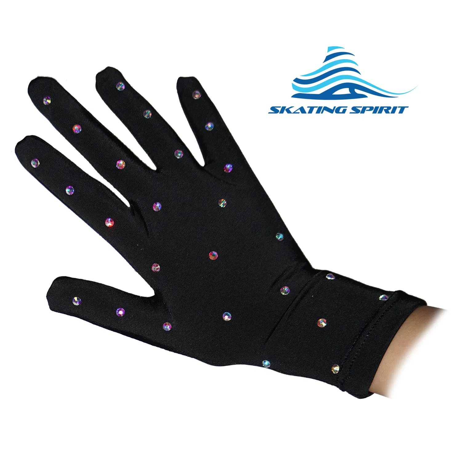 Figure Skating and Dancing Performance Gloves - With Rhinestone Decoration