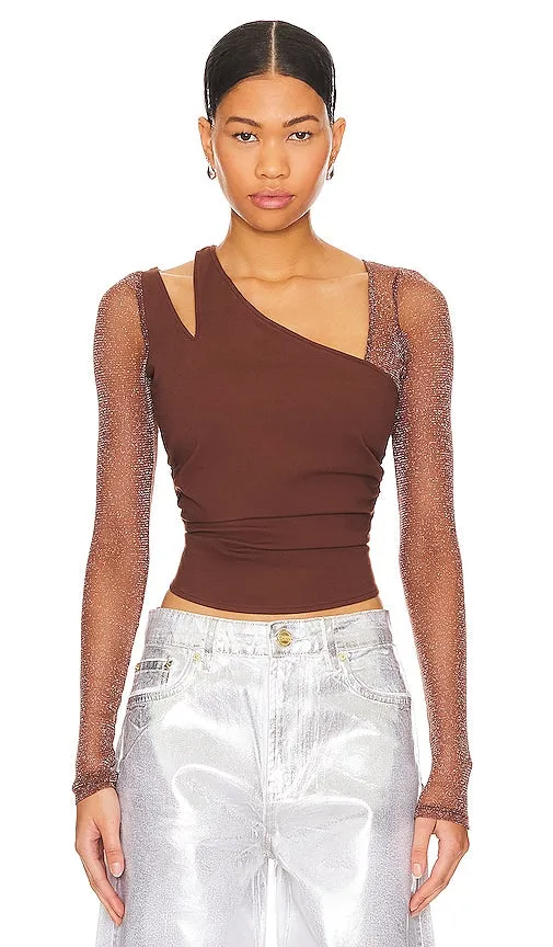Free People x REVOLVE Janelle Layered Top in Chocolate