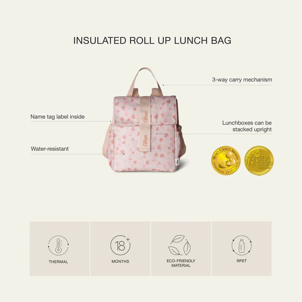 Insulated Roll-up Lunchbag - Dino Green