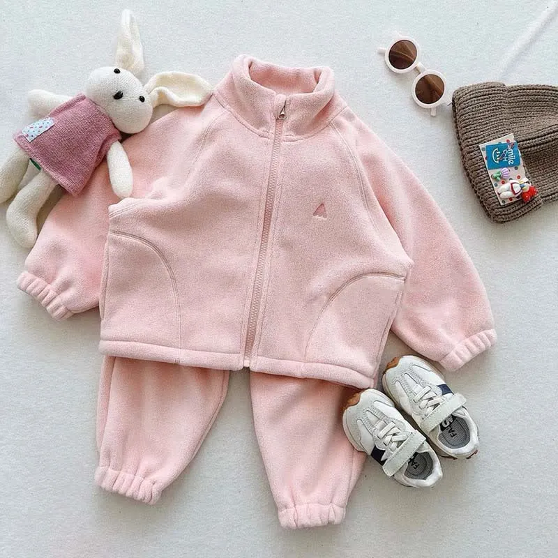 Kid Girl Fleece Insulated Jacket 2-piece Set