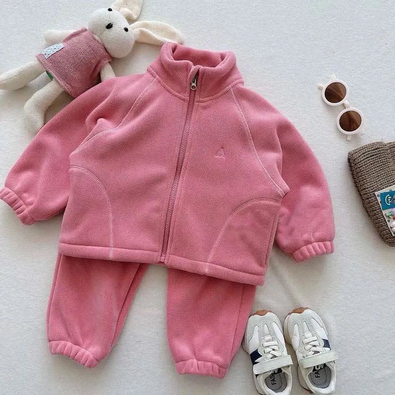 Kid Girl Fleece Insulated Jacket 2-piece Set