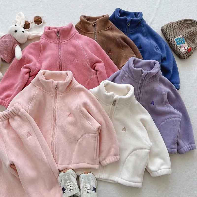 Kid Girl Fleece Insulated Jacket 2-piece Set
