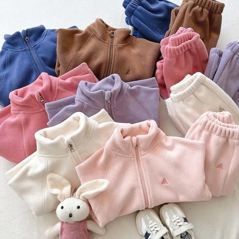 Kid Girl Fleece Insulated Jacket 2-piece Set