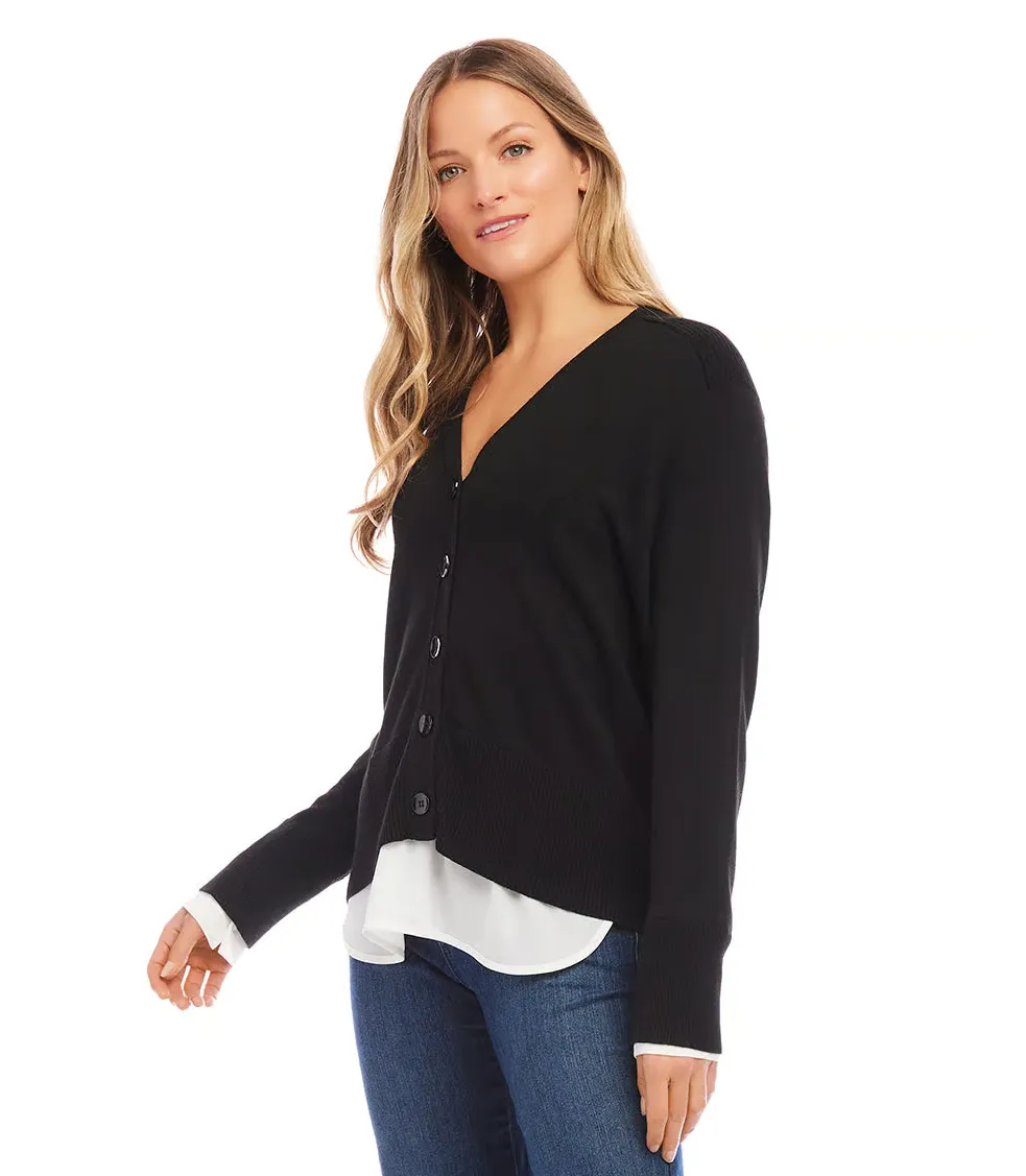 LAYERED SWEATER CARDIGAN