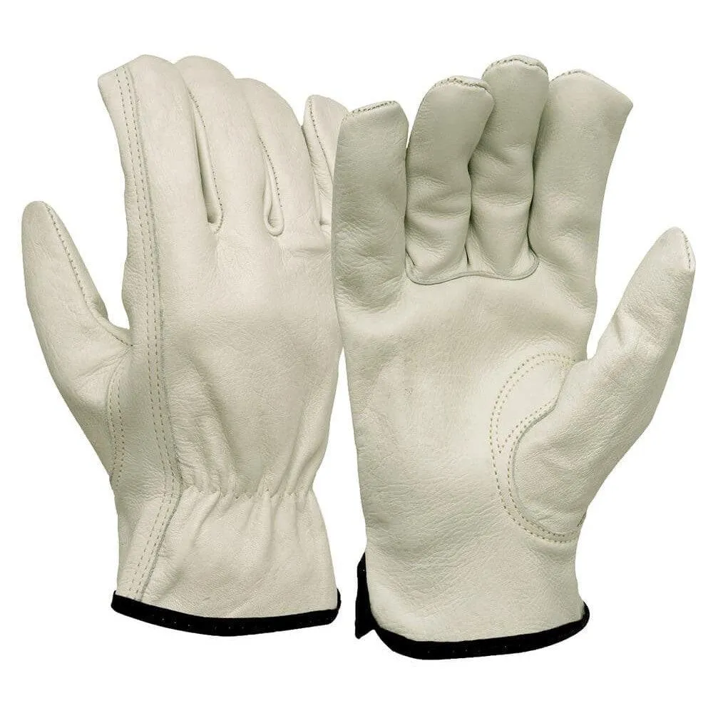 Pyramex GL2004K Grain Cowhide Leather Driver Gloves w/ Keystone Thumb