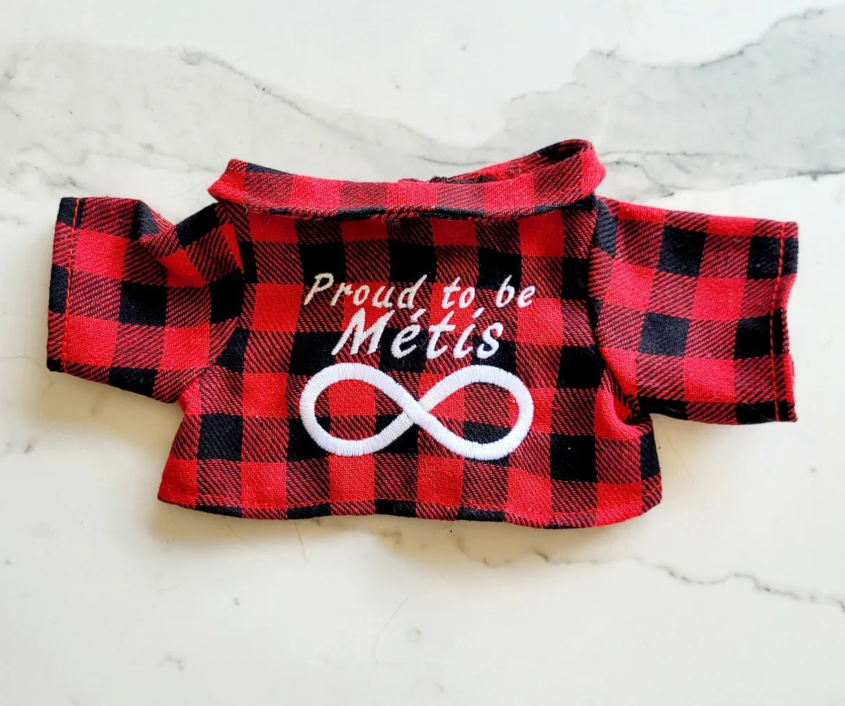 "Proud to be Métis" Embroidered Plush Animal  Moose, Sasquatch or Bear
