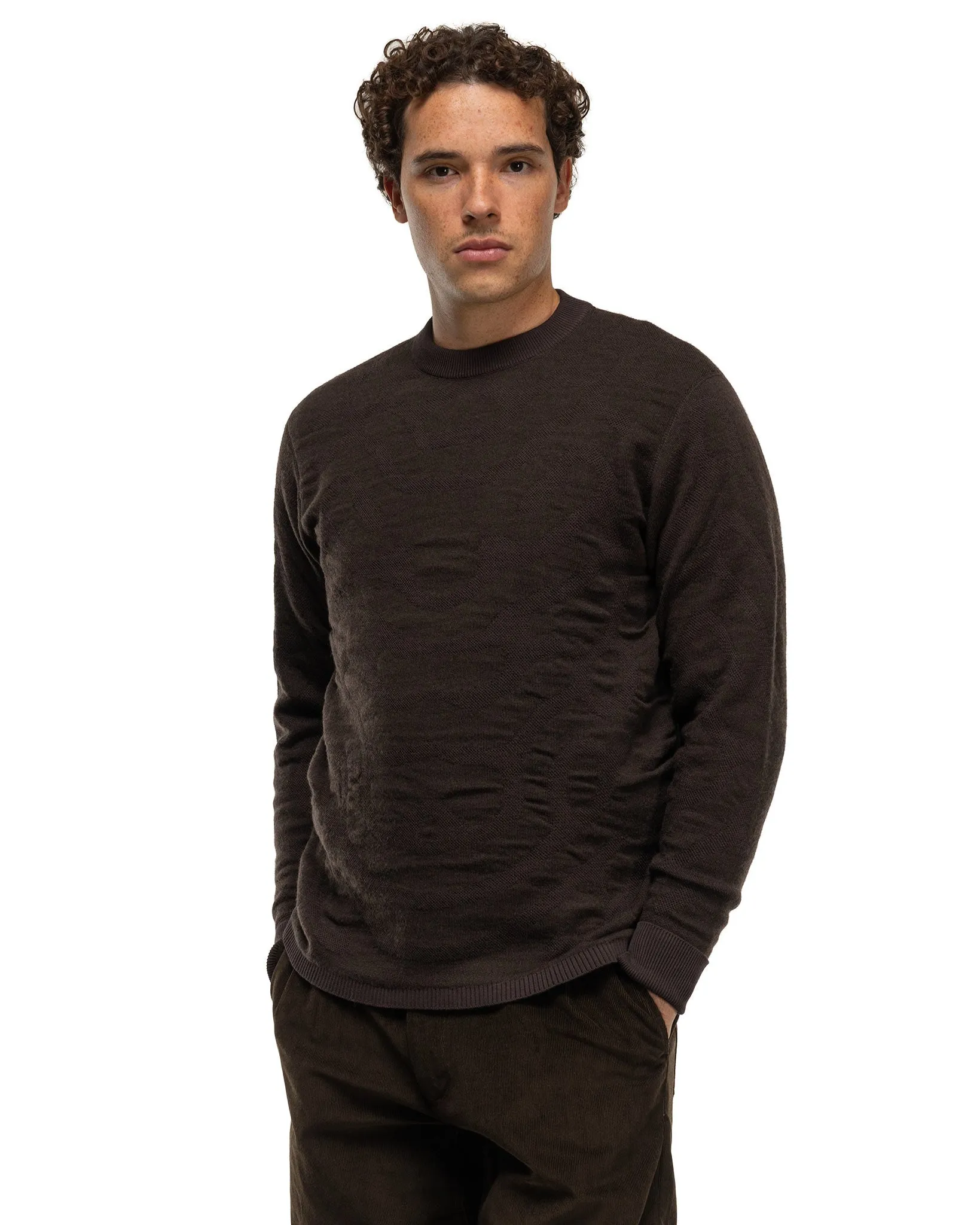 Reaction Diffusion Knit Top Dark Brown