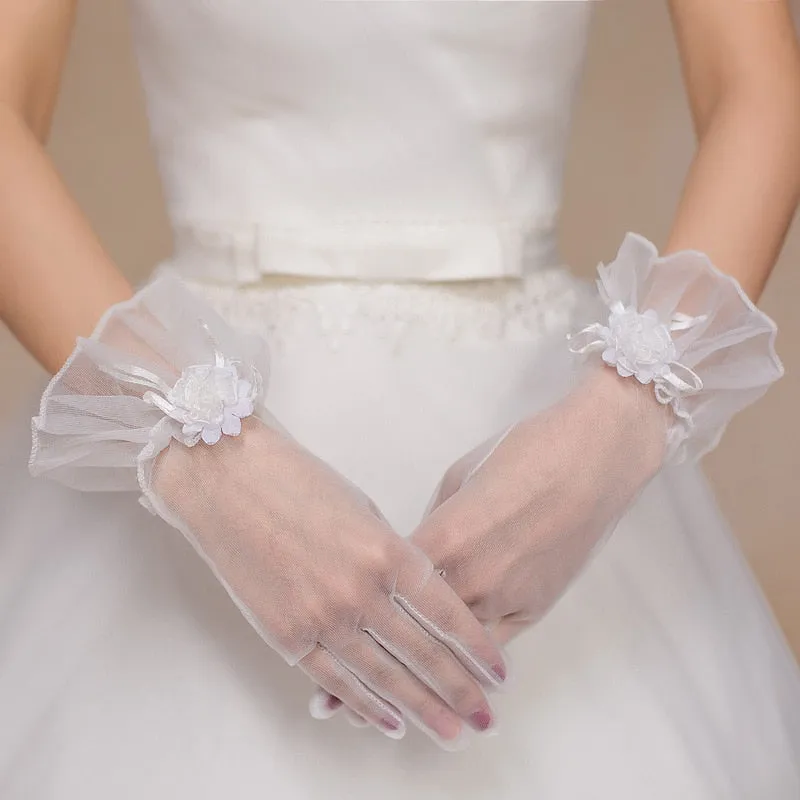 Romantic Flower Bridal Gloves