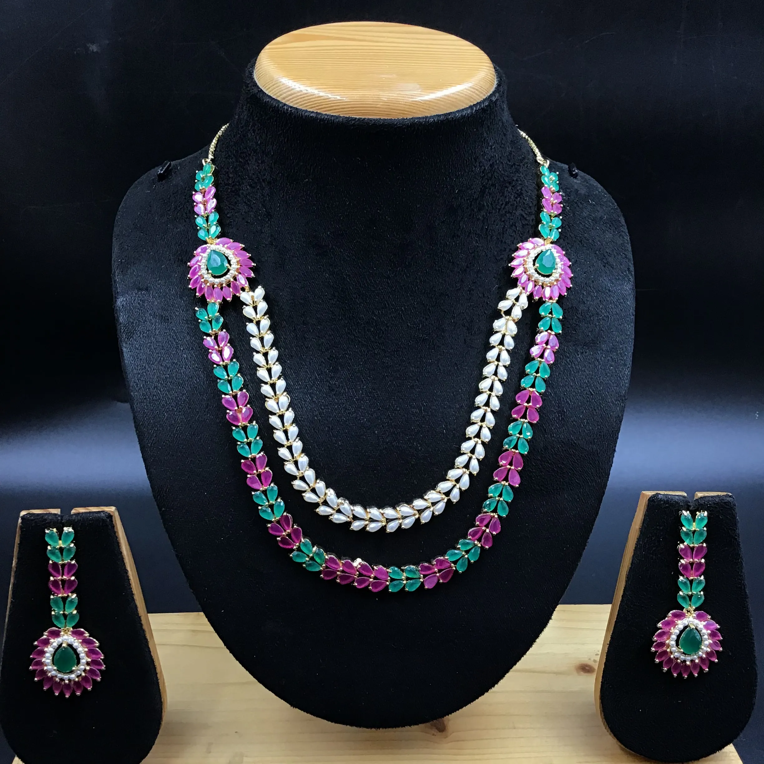 Round Neck Jadau Necklace Set 5993-65