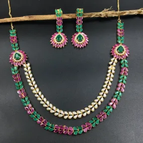 Round Neck Jadau Necklace Set 5993-65