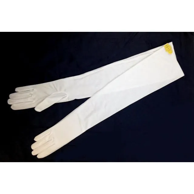 Shoulder Length White or Black Opera Gloves - Extra Large