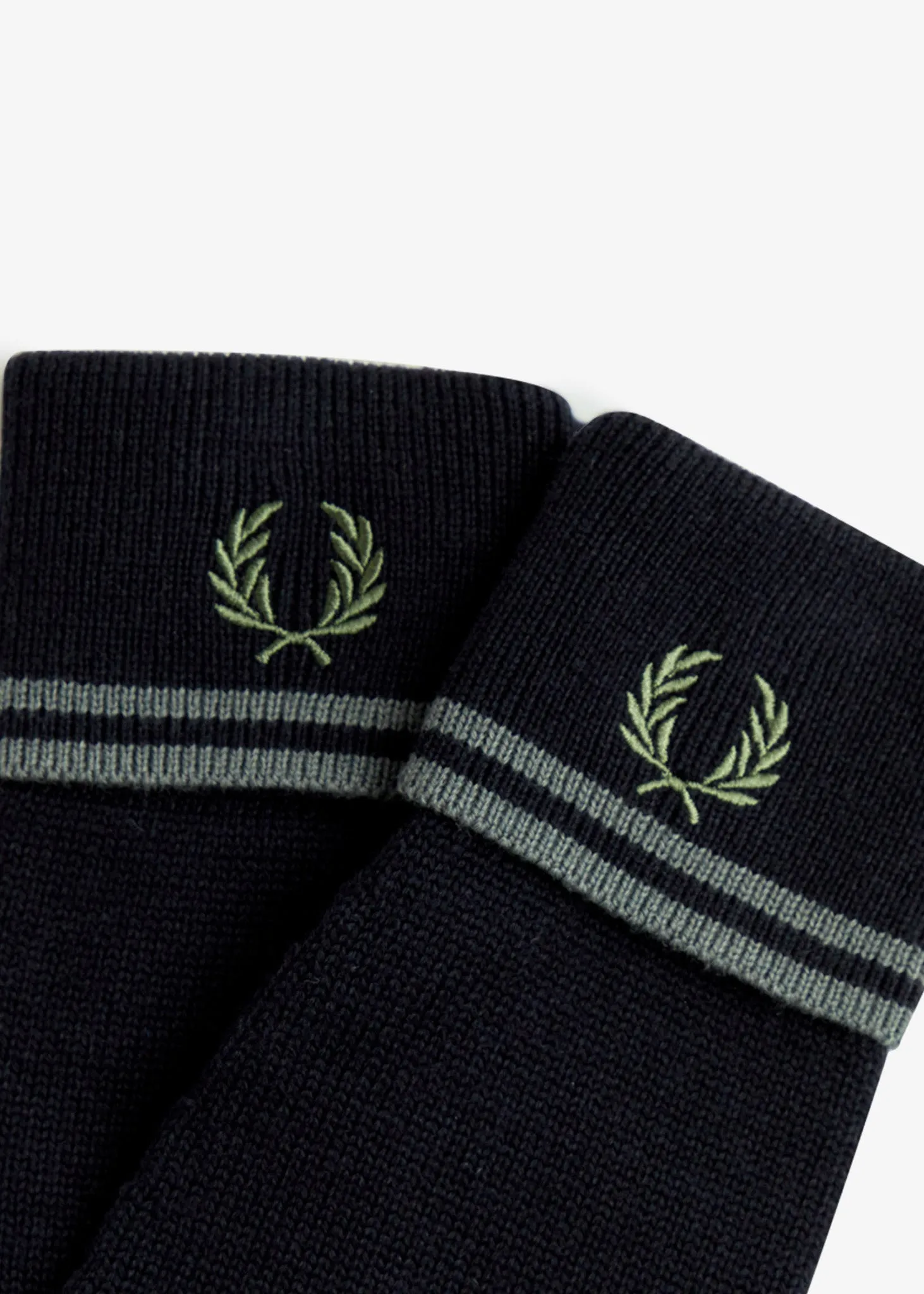 Twin tipped merino wool gloves - black field green