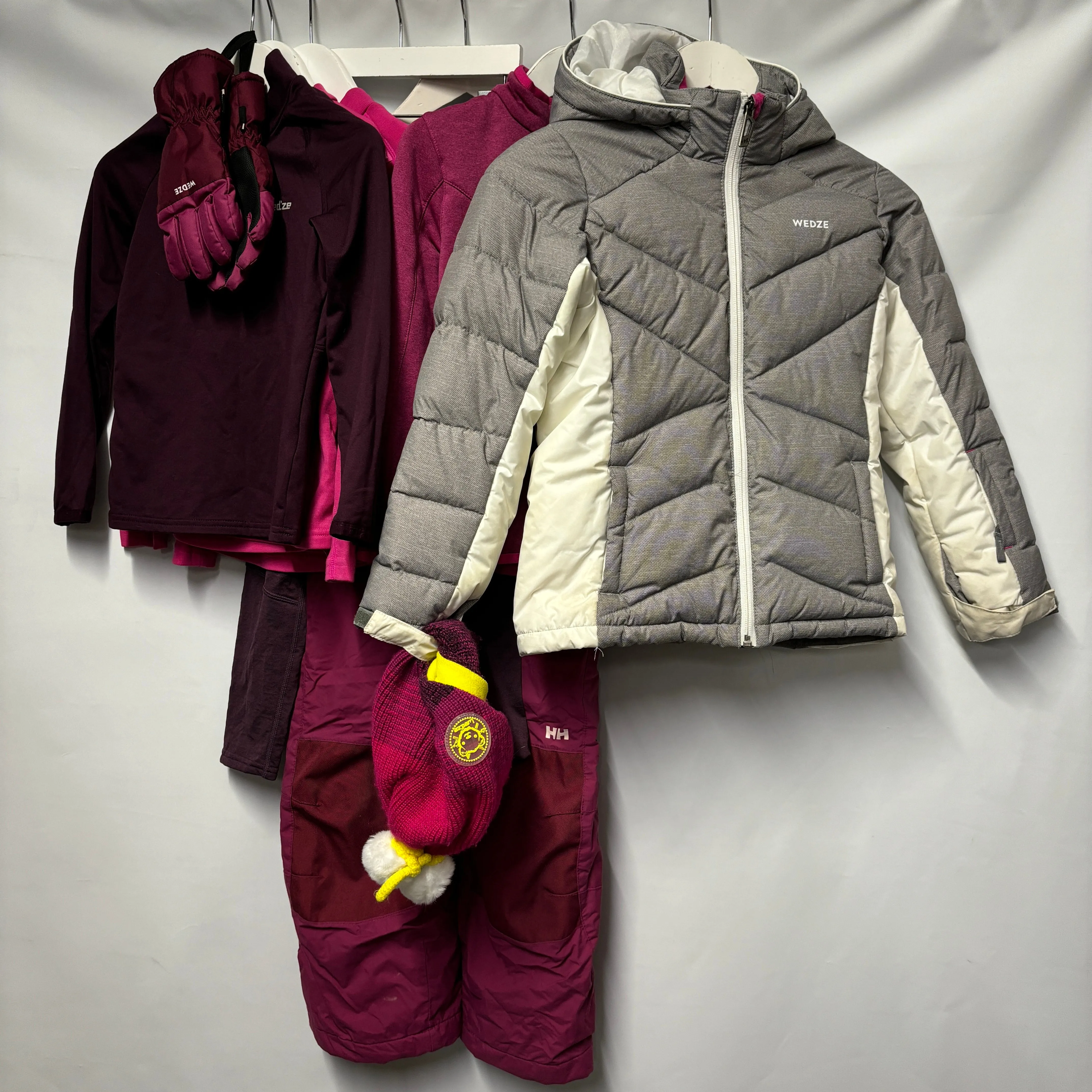 Wedze/ Decathlon/ Helly Hansen Pink Kids Large Ski Clothes Bundle 116/ 6 yrs